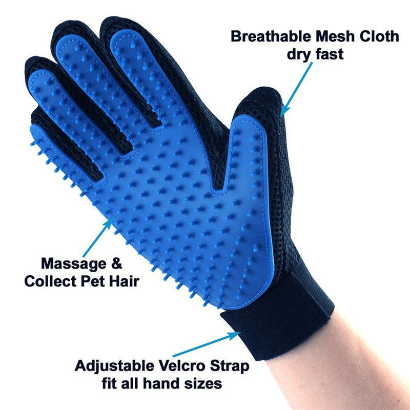 FurFlick Silicone Grooming Glove — Bath & Massage Brush for Dogs & Cats